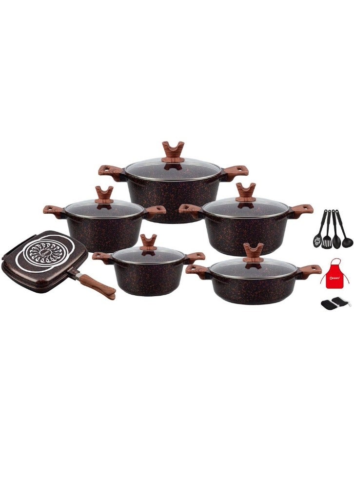 ديسيني 19 قطعة مجموعة تجهيزات المطابخ المطابخ المطلية بالجرانيت - Image 1