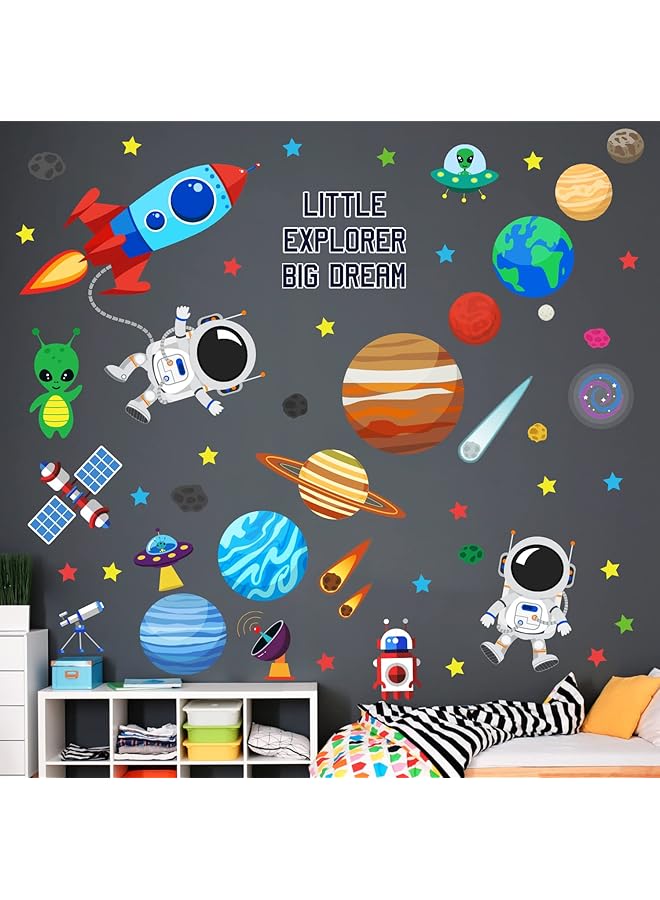 ديكو وال ملصق حائط على شكل كواكب النظام الشمسي DS9 8058، ملصق حائط فضائي، ديكور حائط لغرفة النوم، غرفة الأطفال، غرفة الطفل - Image 3