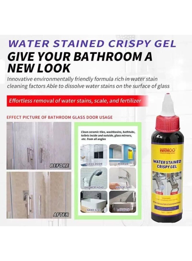 كريسبي جل تنظيف فوري للحمامات والزجاج - يزيل بقع الماء والصدأ والترسبات المعدنية والأوساخ من السيراميك، المرايا، والحنفيات - Image 4