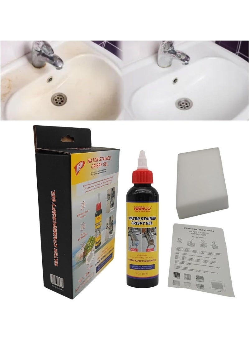 كريسبي جل تنظيف فوري للحمامات والزجاج - يزيل بقع الماء والصدأ والترسبات المعدنية والأوساخ من السيراميك، المرايا، والحنفيات - Image 1