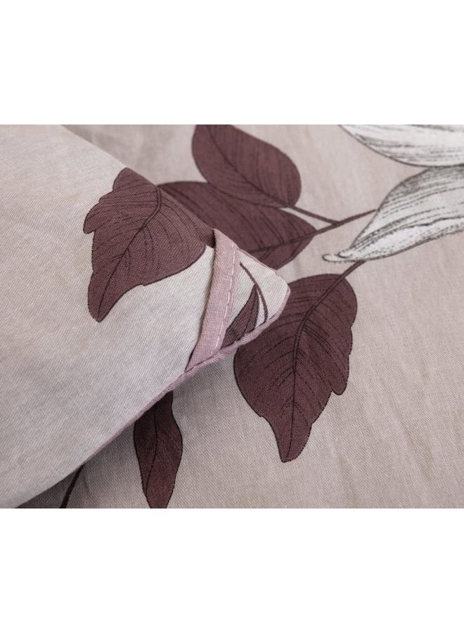 SLEEPBELLA Comforter Queen Size, 600 Thread Count Cotton Burgundy Botanical with Grey Floral Pattern Pink Reversible Comforter Set,Down Alternative Bedding Set 3Pcs(Queen, Burgundy Botanical) - Image 5