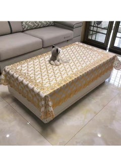 Generic Rectangle Table Cloth/Gold Waterproof PVC Tablecloths/Wipeable Washable Table Cover for Kitchen and Dining Room (Gold)  - Image 2