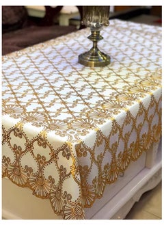 Generic Rectangle Table Cloth/Gold Waterproof PVC Tablecloths/Wipeable Washable Table Cover for Kitchen and Dining Room (Gold)  - Image 3