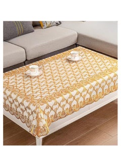 Generic Rectangle Table Cloth/Gold Waterproof PVC Tablecloths/Wipeable Washable Table Cover for Kitchen and Dining Room (Gold)  - Image 4