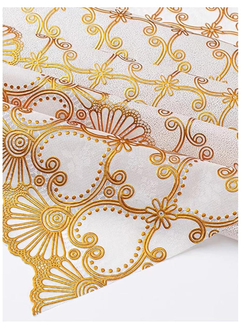 Rectangle Table Cloth/Gold Waterproof PVC Tablecloths/Wipeable Washable Table Cover for Kitchen and Dining Room (Gold) - Image 5