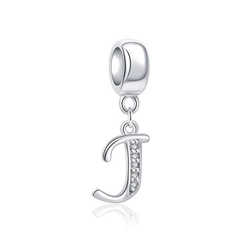 SOUKISS Letter J Charm Sterling Silver 925 Initial A-z Alphabet Beads Name Charm for Pandora Bracelet Charms - Image 1