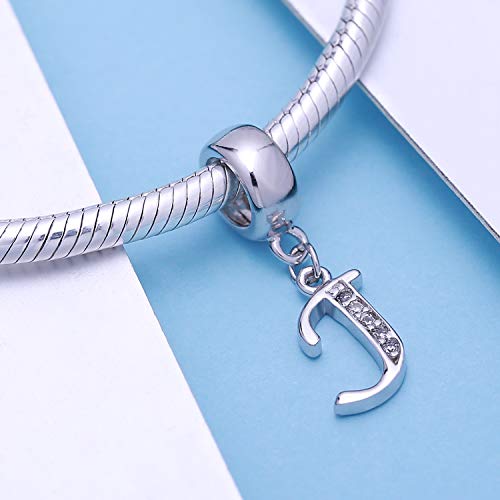 SOUKISS Letter J Charm Sterling Silver 925 Initial A-z Alphabet Beads Name Charm for Pandora Bracelet Charms - Image 2