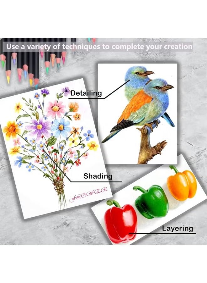 ELFSA Colored Pencils for Adult Coloring Book,72 Colors Set,Artists Soft Core with Vibrant Color,Ideal for Drawing Sketching Shading,Coloring Pencils for Adults Beginners kids  - Image 5