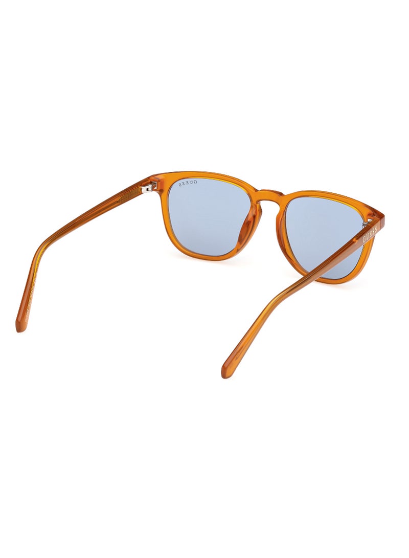 GUESS Men's UV Protection Round Shape Sunglasses - GU829344V49 - Lens Size: 49 Mm - Shiny Light Orange - Image 5