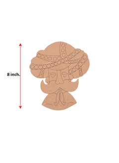 Rise-N-Shine Rise N Shine MDF Pre Marked Cut Out Rajasthani Decorative Ram Ram Sa Padharosa Men Cutout with Engraving for Hanging 8 Inch  - Image 3