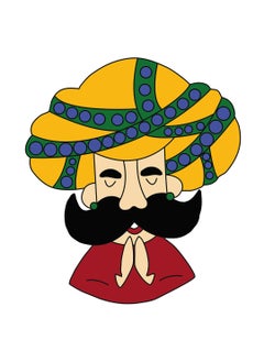 Rise-N-Shine Rise N Shine MDF Pre Marked Cut Out Rajasthani Decorative Ram Ram Sa Padharosa Men Cutout with Engraving for Hanging 8 Inch  - Image 2