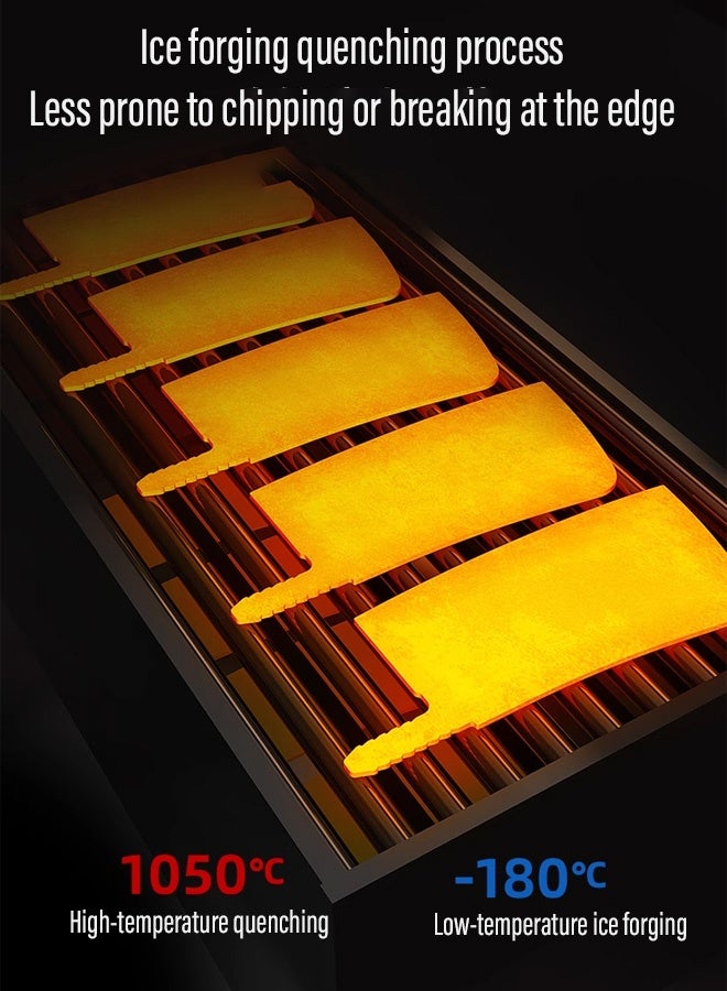 Knife set, European black blade 6-piece chef's bread knife, kitchen shears, fruit knife, paring knife, vegetable knife, knife - Image 5