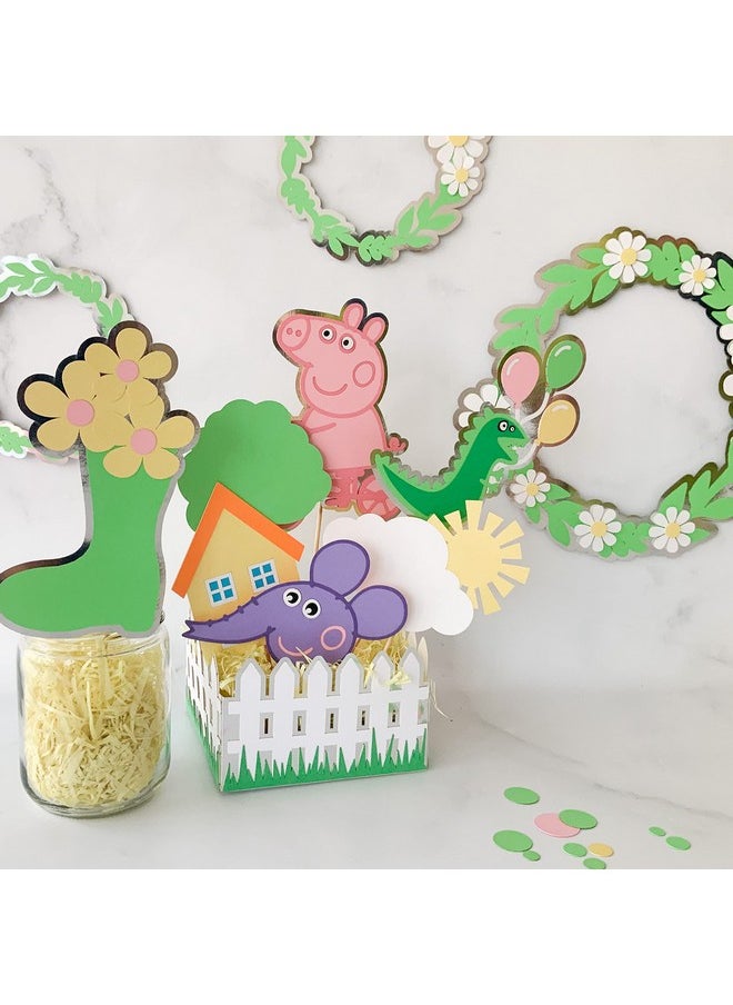 Pinfliers Pinfliers Farm/Barn/Barnyard Peppa Pig Theme Birthday Decoration Paper Fence Boxes for Table Centerpiece Decor, 1 Pack of 2, Birthday Party Table Decoration/Center Piece Birthday Party  - Image 4