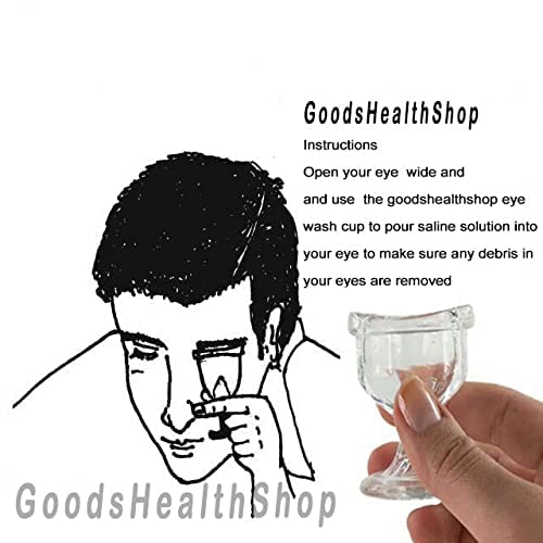 GoodsHealthShop Glass Eye Wash Cup for Keep Your Eyes Clean and Healthy  Soothing Relief from Allergens Irritants Makeup Dust Dry Eyes  Eye Shaped Rim Snug Fit Set of 2 Transparent or Blue - Image 4