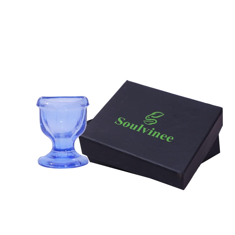 GoodsHealthShop Glass Eye Wash Cup for Keep Your Eyes Clean and Healthy  Soothing Relief from Allergens Irritants Makeup Dust Dry Eyes  Eye Shaped Rim Snug Fit Set of 2 Transparent or Blue - Image 5