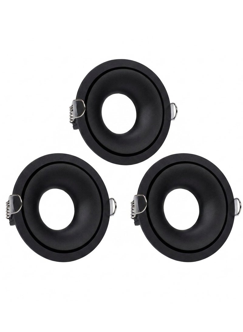 Recessed hollowed round frame black spotlight quantity 3