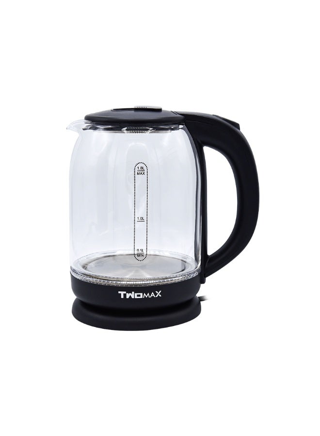 Twomax Electric Kettle 1.8 Liters - Black /Clear - Image 1