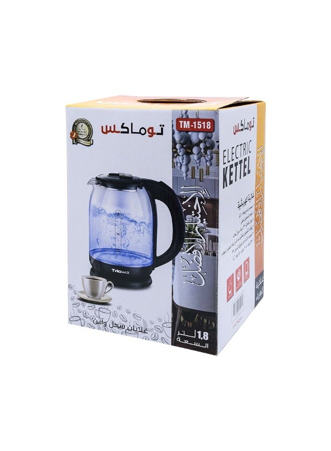 Twomax Electric Kettle 1.8 Liters - Black /Clear - Image 2