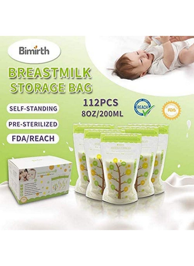 Bimirth Bimirth Breastmilk Storage Bags Pre-sterilized 8oz 112counts Easy Pour Spout,BPA Free Ready to Use Double Zipper Seal Bags for Pumping Freezing and Feeding Milk Self-Standing,CPC Test Passed  - Image 2