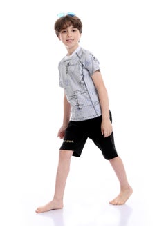 REDCOTTON Red Cotton- boys summer Pajama with short -black  - Image 4