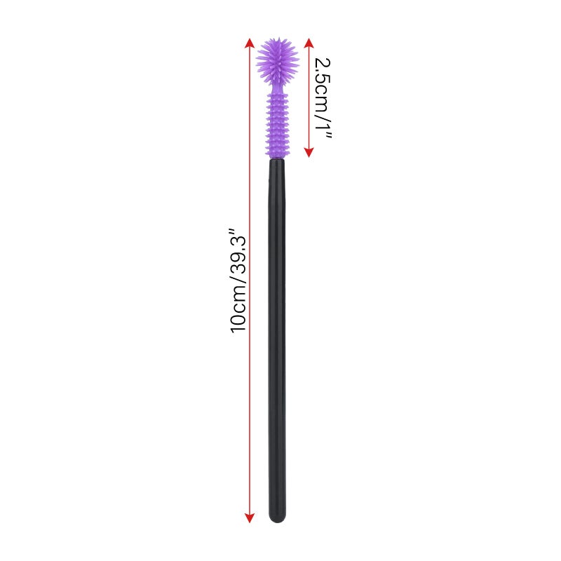 G2PLUS 50PCS Silicone Eyelash Brushes, Purple Disposable Mascara Wands, Adjustable Ball- Shape Eyelash Spoolies, Eyebrow Brushes for Eyelash Extension and Makeup - Image 2