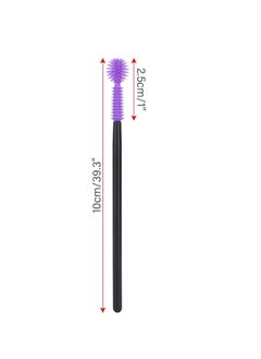 g2plus G2PLUS 50PCS Silicone Eyelash Brushes, Disposable Mascara Wands, Adjustable Ball- Shape Eyelash Spoolies, Eyebrow Brushes for Eyelash Extension and Eyebrow (Purple)  - Image 3