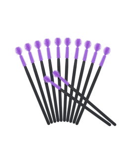 g2plus G2PLUS 50PCS Silicone Eyelash Brushes, Disposable Mascara Wands, Adjustable Ball- Shape Eyelash Spoolies, Eyebrow Brushes for Eyelash Extension and Eyebrow (Purple)  - Image 2