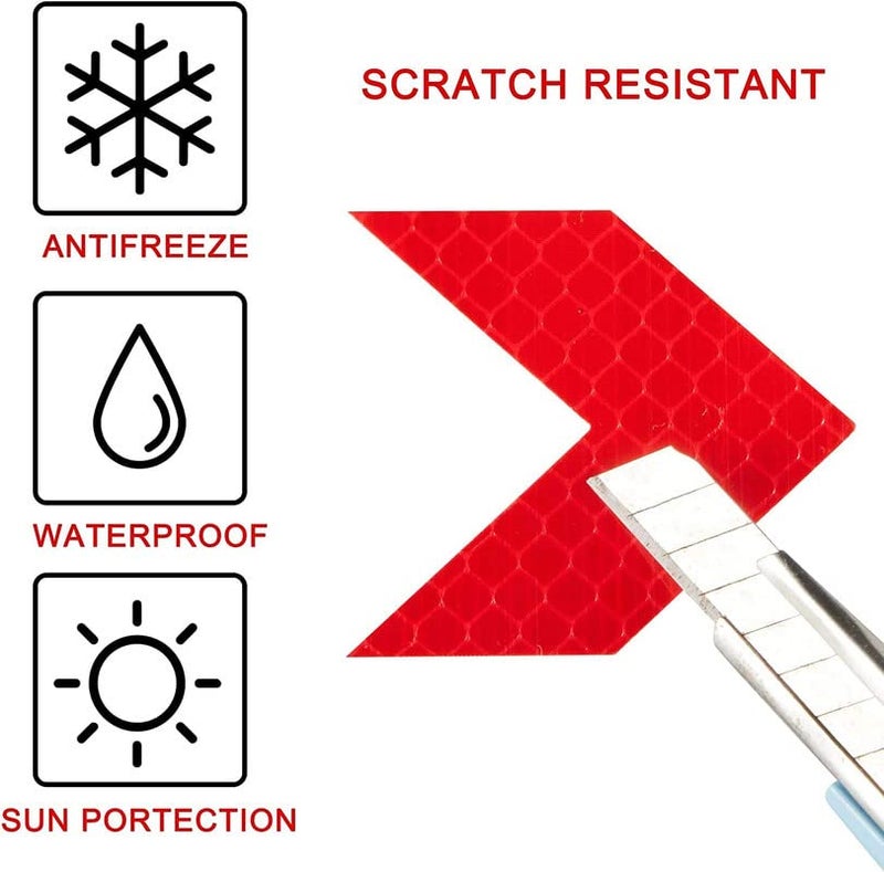Allure Auto (Red) (12 Pcs) High-Intensity Reflective Safety Warning Arrow Decals Car Trunk Rear Bumper Guard Body Decoration Stickers Universal Compatible with hevrolet aptiva - Image 5