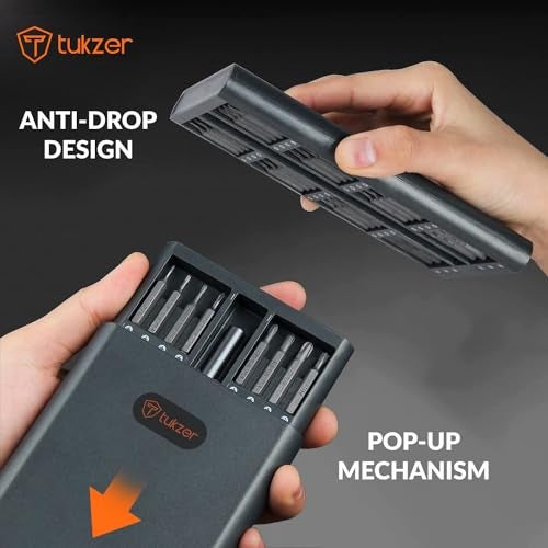 Tukzer 62 In 1 Mini Precision Screwdriver Set with Magnetic Head & CR-V Alloy Bits for Mobile Phone, Tablet, PC & Household Repair Tool Kit - Grey - Image 4