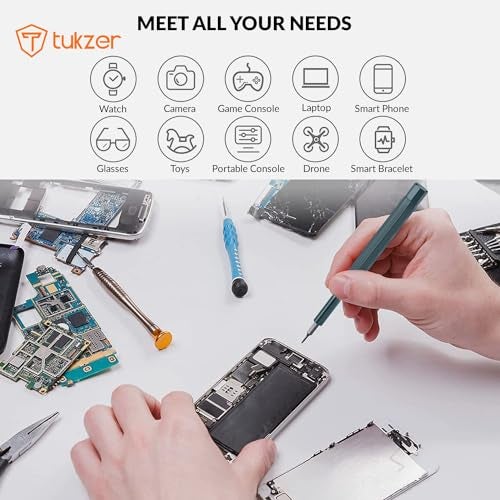 Tukzer 62 In 1 Mini Precision Screwdriver Set with Magnetic Head & CR-V Alloy Bits for Mobile Phone, Tablet, PC & Household Repair Tool Kit - Grey - Image 3