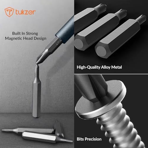 Tukzer 62 In 1 Mini Precision Screwdriver Set with Magnetic Head & CR-V Alloy Bits for Mobile Phone, Tablet, PC & Household Repair Tool Kit - Grey - Image 5