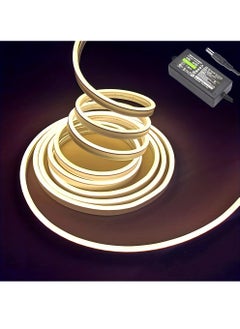Uwals LED Neon Light, 5M 4000K Warm White LED Strip Lights, 12V Flexible Waterproof Neon Rope Lights, 120LEDs/M, for Home Indoor Outdoor Commercial Lighting Decoration (with Power Adapter)  - Image 1