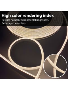 Uwals LED Neon Light, 5M 4000K Warm White LED Strip Lights, 12V Flexible Waterproof Neon Rope Lights, 120LEDs/M, for Home Indoor Outdoor Commercial Lighting Decoration (with Power Adapter)  - Image 3