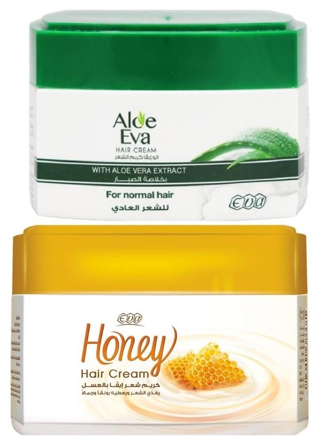 Eva Hair Cream With Aloe Vera Extract 185g + Honey Hair Cream 185 g