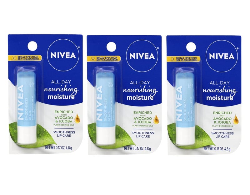 NIVEA Smoothness Lip Care SPF 15 017 oz Pack of 3