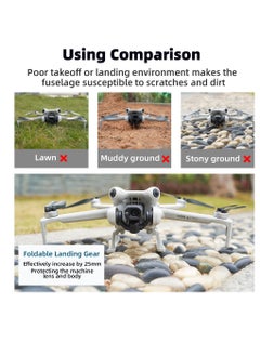 Excefore حامل واقي لإطالة ارتفاع معدات الهبوط القابلة للطي لطائرة Dji Mini 4 pro بدون طيار  - Image 4