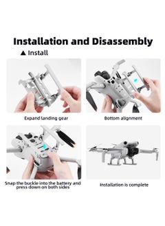 Excefore حامل واقي لإطالة ارتفاع معدات الهبوط القابلة للطي لطائرة Dji Mini 4 pro بدون طيار  - Image 5