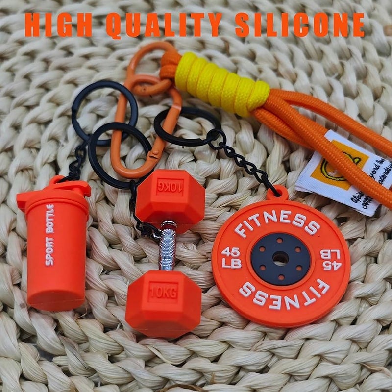 Bandfol Fitness Keychain Silicone Barbell Key Chain with Rope Handle for Gym Lover - Image 5