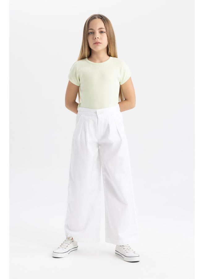 DeFacto Girl Slim Fit Crew Neck Knitted Short Sleeve Body - Image 3