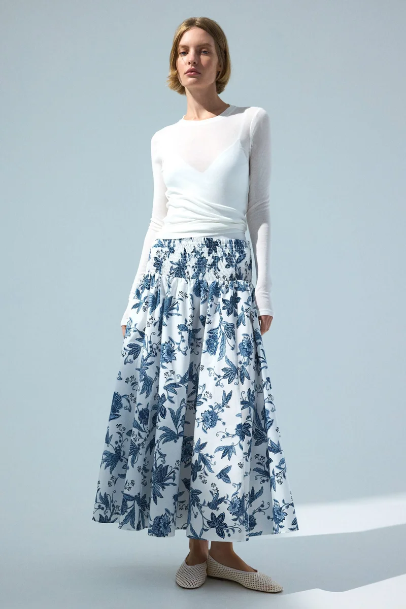 H&M Smocked-waist skirt