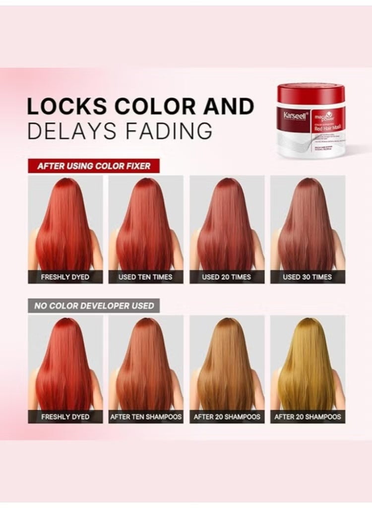 KARSEELL COLOR DEPOSITING RED HAIR MASK 500ML - Image 5