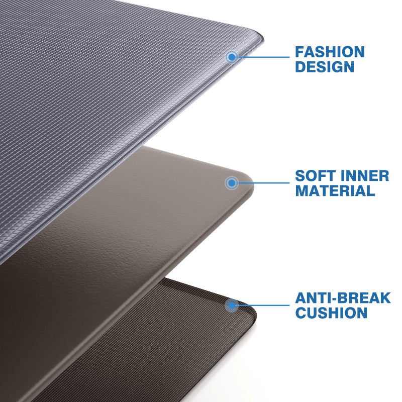 StepRite Kitchen Mats, 2PCS Kitchen Rugs, Cushioned Anti Fatigue Kitchen Mats for Floor, Non-Slip Standing Desk Mat, Waterproof Kitchen Rug Set for Kitchen, Floor, Office, 17.3"x30"+17.3"x47", Grey - Image 5