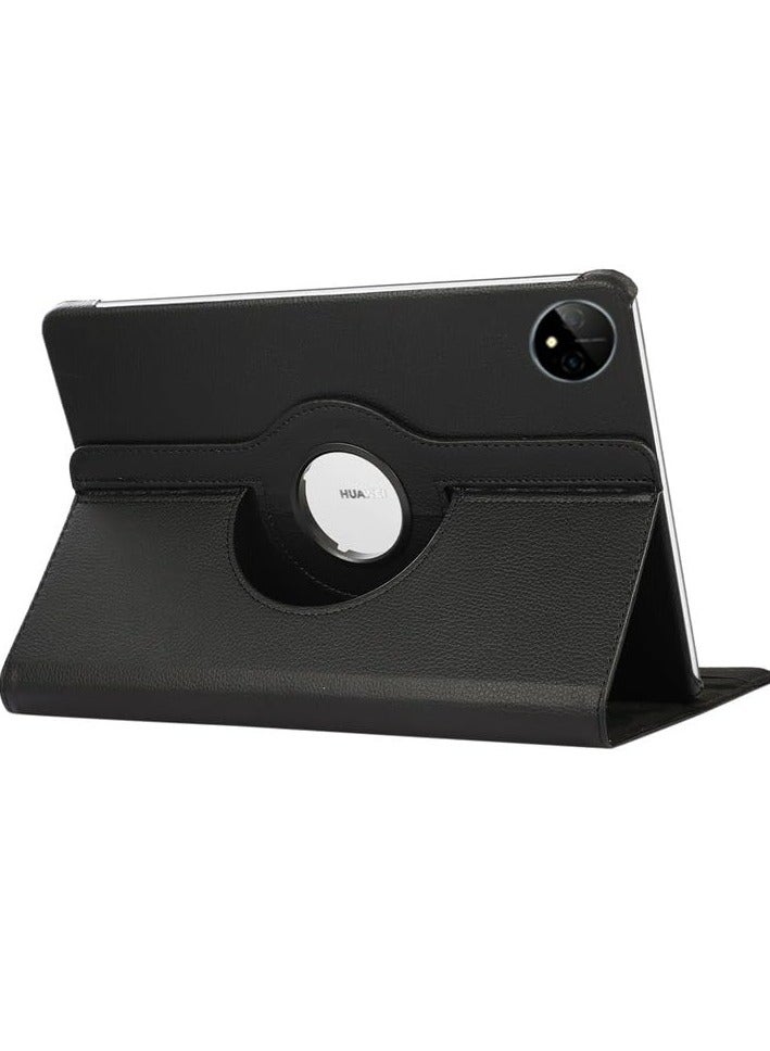 لـ HUAWEI MatePad Pro 12.2 (2024 / 2025) غطاء القضية ،موقف زاوية متعددة + قوس 360 دوار + غطاء واقي رقيق جلدي مقاوم للصدمات ، أسود - Image 3