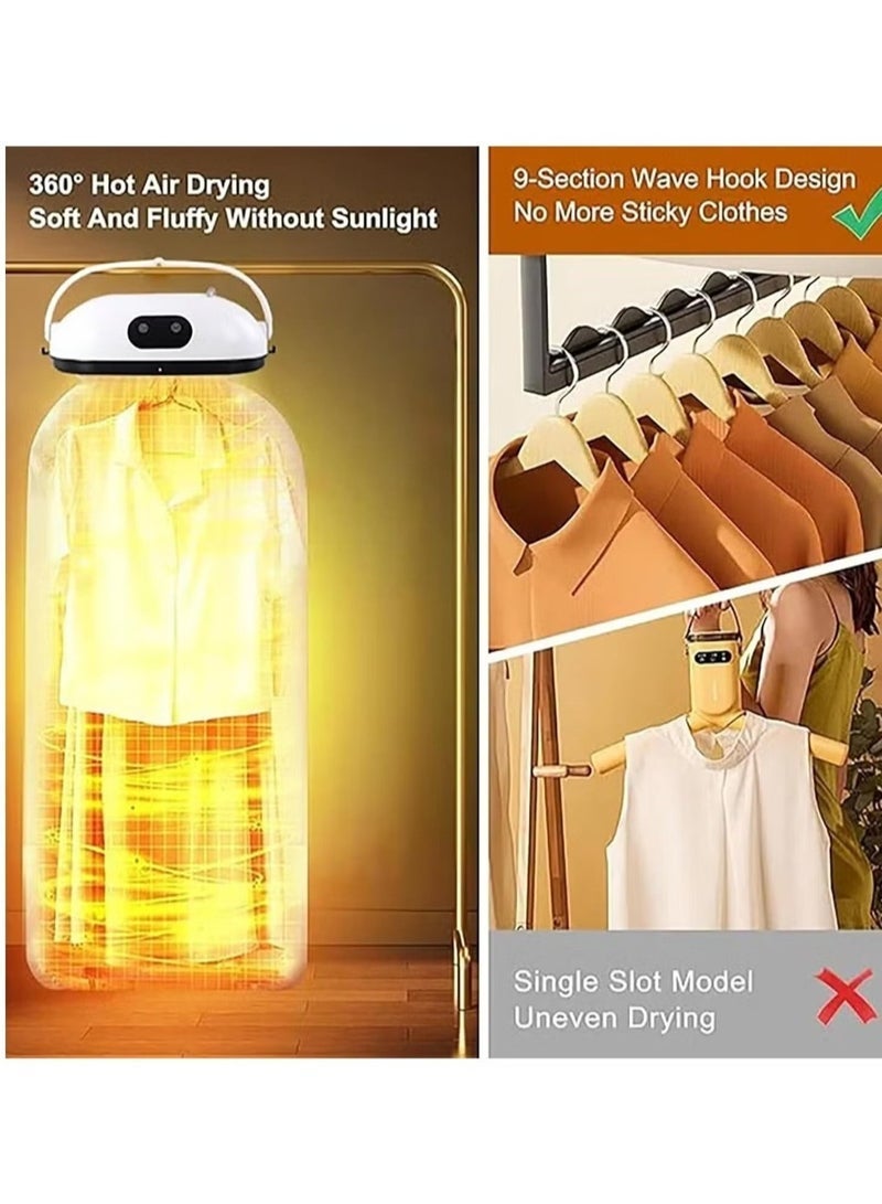 GENNEXT Portable Electric Clothes Dryer Machine Compact Foldable Design with Timer Quiet Operation for Fast Drying - Image 2