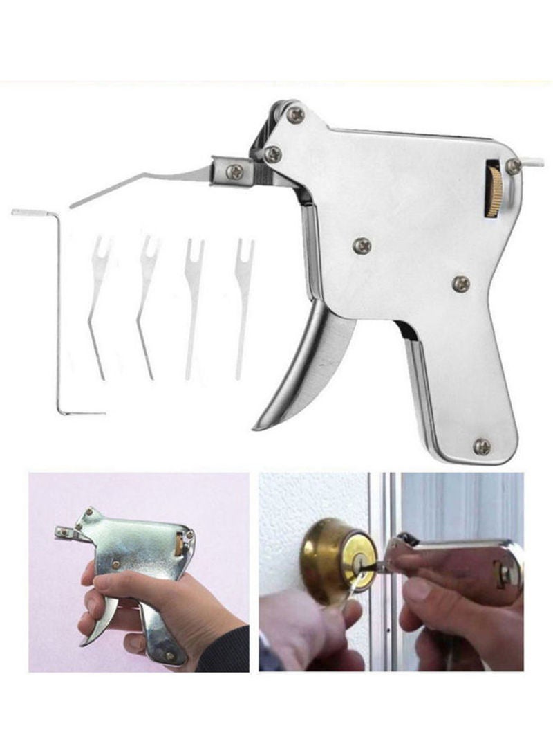 NIBEMINENT Pistol Door Lock Opener Tool Silver 12cm - Image 3