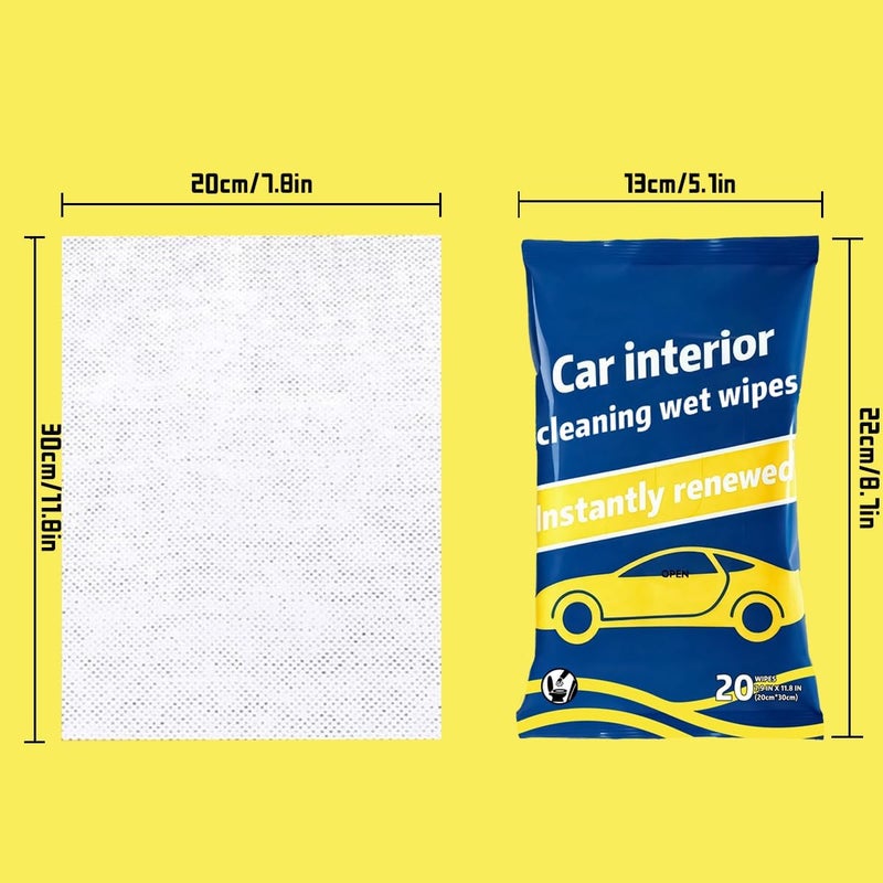 Coldcool Plant-Based Car Interior Cleaning Wipes - 60 (17.8” x 7.8”) Large Multi-Surface Cleaning Cloths, Super Absorbent & Disposable - Gentle on Surfaces & Skin. - Image 3