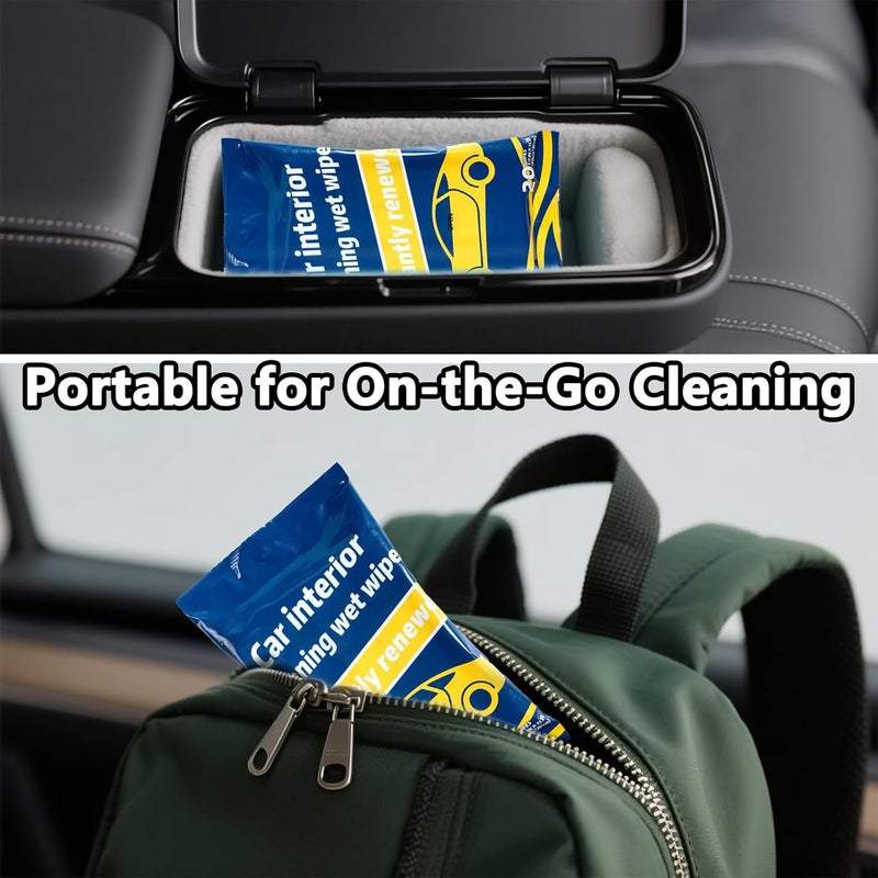 Coldcool Plant-Based Car Interior Cleaning Wipes - 60 (17.8” x 7.8”) Large Multi-Surface Cleaning Cloths, Super Absorbent & Disposable - Gentle on Surfaces & Skin. - Image 5