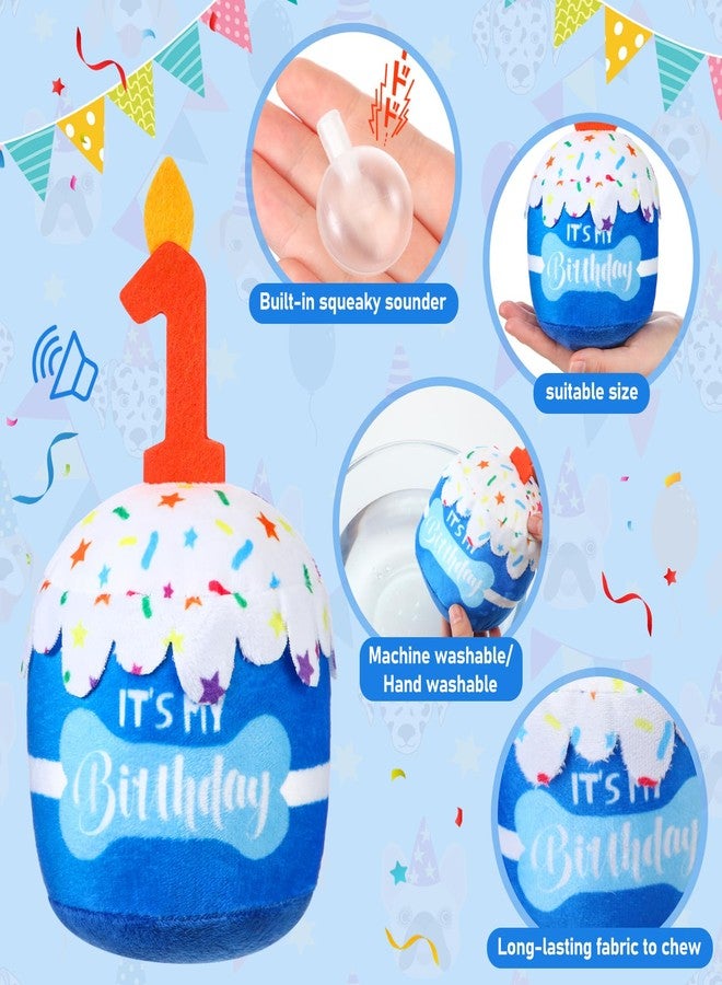 Cutecrop Dog 1st Birthday Gifts Set, Dog Boy Girl Christmas Birthday Decorations, Blue Hat Bandana Squeaky Cake Toy Paw Print Kit for Small, Medium, Large Pets - Image 4