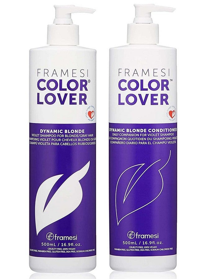 framesi Color Lover Dynamic Blonde Purple Shampoo And Conditioner Set 16.9 Fl Oz - Image 2