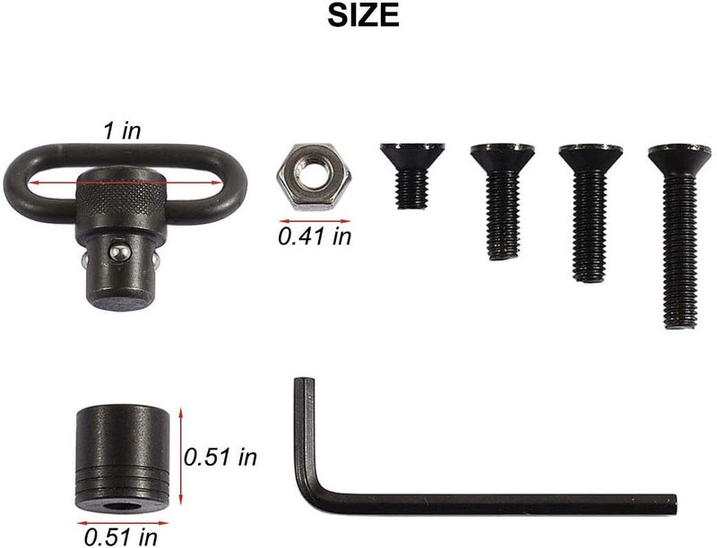 JIALITTE Store QD 1'' Swivels Mount Quick Detach Loop Base Kit with 4 Screws + 1 nut + 1 Wrench - Image 2